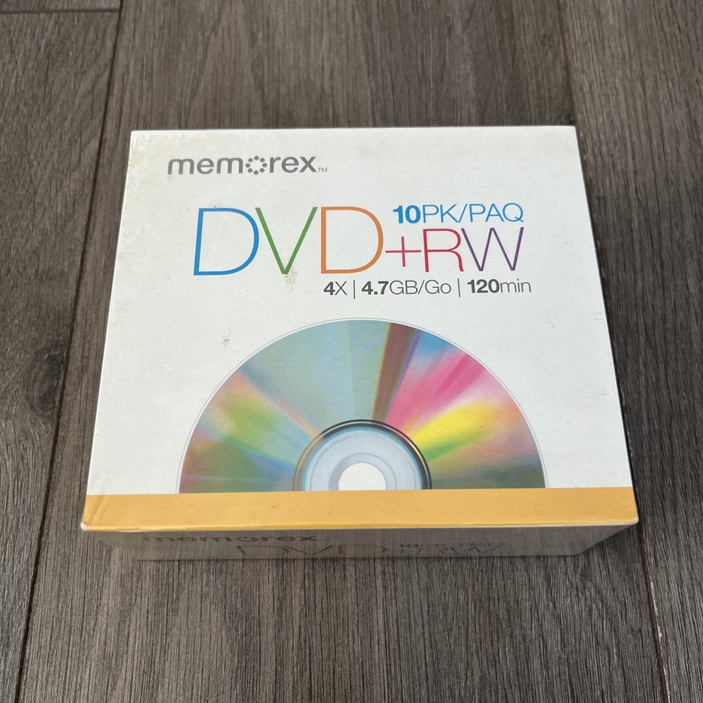 Memorex 10 Pack DVD + RW 4X 4.7 GB 120 Minutes Rewritable NEW Sealed